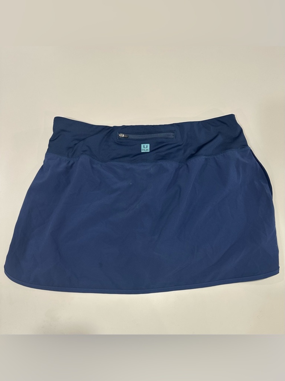 Huk Navy Blue Athletic Skort with Zip Pocket